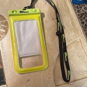 Yellow Waterproof Phone Case with Clear Front Panel and Secure Seal